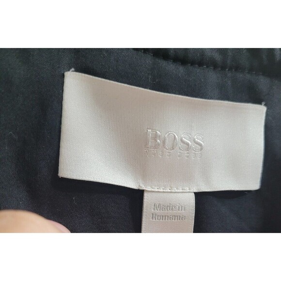 Hugo Boss Kalaila  Tweed Woven Texture Fringe  Zipper Front Lined Size 2 Blazer - Picture 2 of 8